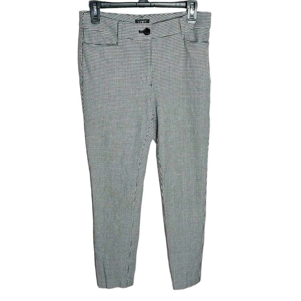 Loft minimalist houndstooth skinny cotton blend pants size 2